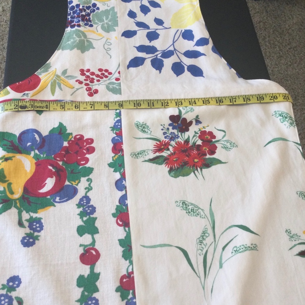 Handmade Patchwork Apron Using Vintage Linens - image 6